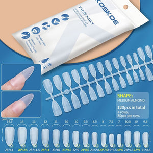 120pcs Full Cover Matte Soft Gel Tips False Nails Nail Tips KOSKOE Medium Almond