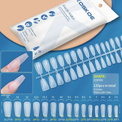 120pcs Full Cover Matte Soft Gel Tips False Nails Nail Tips KOSKOE Coffin