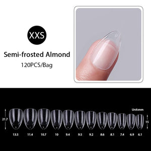 120pcs Almond Semi-frosted False Nail Tips Nail Tips No Brand