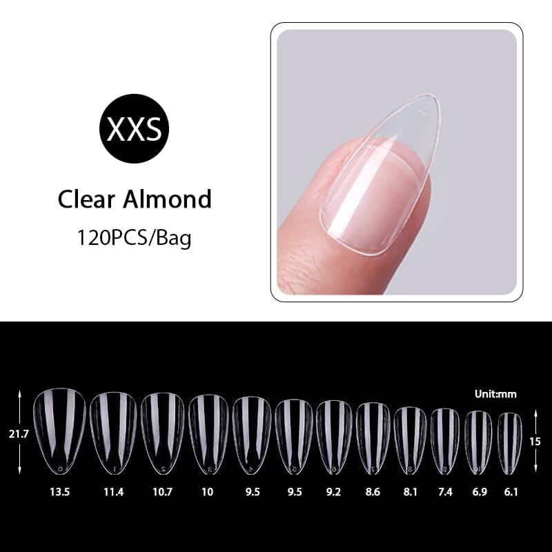 120pcs Almond Transparent False Nail Tips Nail Tips No Brand