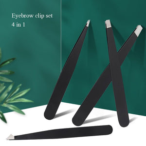4pcs Eyebrow Clips Tweezers Set Tools & Accessories No Brand