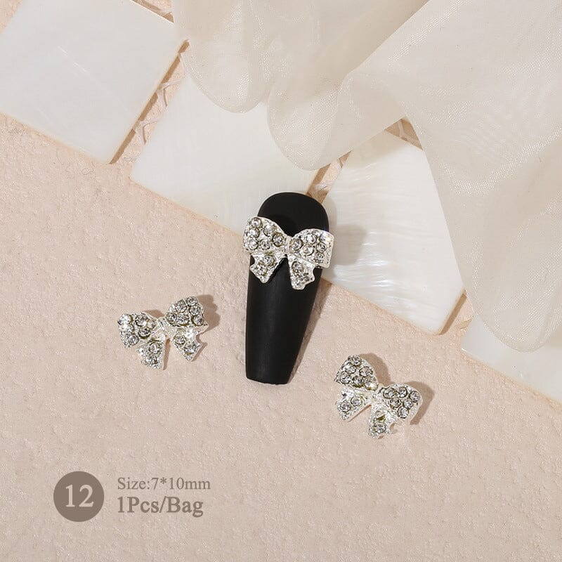 Butterfly Heart Metal Rhinestones Pearl Nail Decoration Nail Decoration No Brand 12