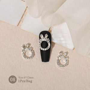 Butterfly Heart Metal Rhinestones Pearl Nail Decoration Nail Decoration No Brand 08