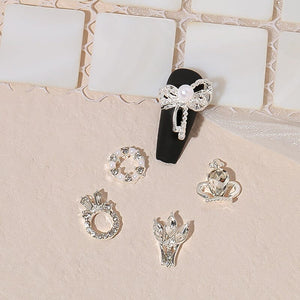 Silver Heart Metal Rhinestones Nail Decoration 09 Nail Decoration BORN PRETTY