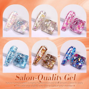6 Colors Nail Glitter Sequins Gel 5g Gel Nail Polish BORN PRETTY