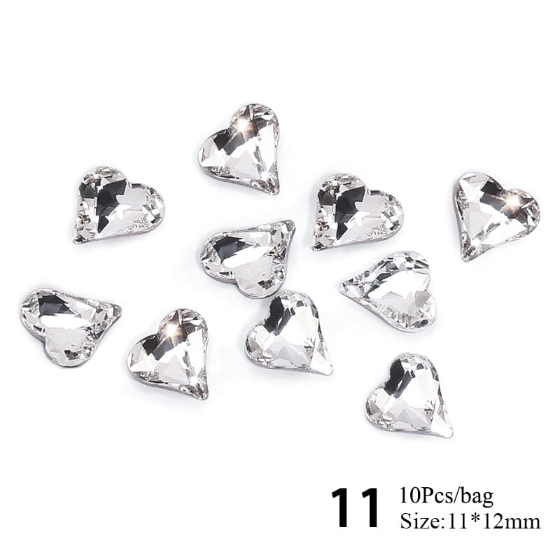 10pcs #11 11*12mm Transparent Irregular-Shaped Rhinestones Nail Art No Brand