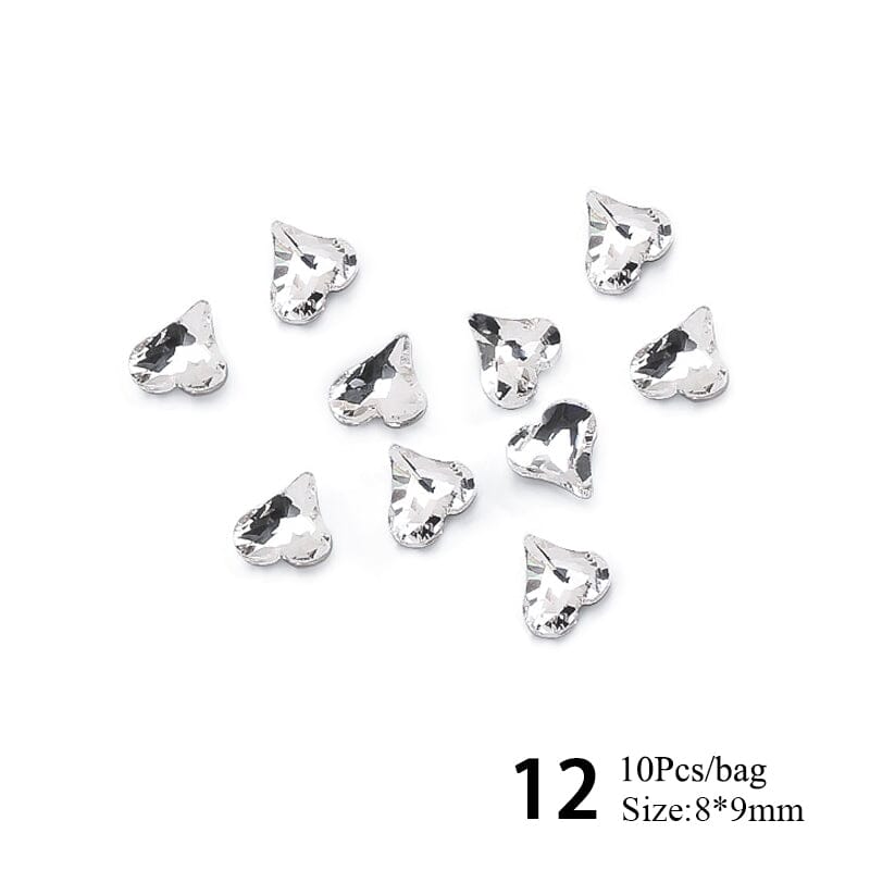 10pcs #12 8*9mm Transparent Irregular-Shaped Rhinestones Nail Art No Brand