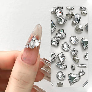 10pcs #11 11*12mm Transparent Irregular-Shaped Rhinestones Nail Art No Brand