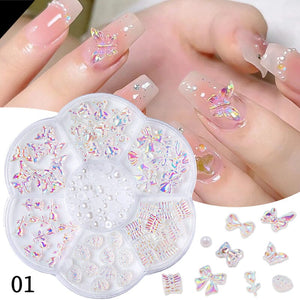 7 Grids 3D Decorations Bowknot Butterfly #01 Nail Art No Brand
