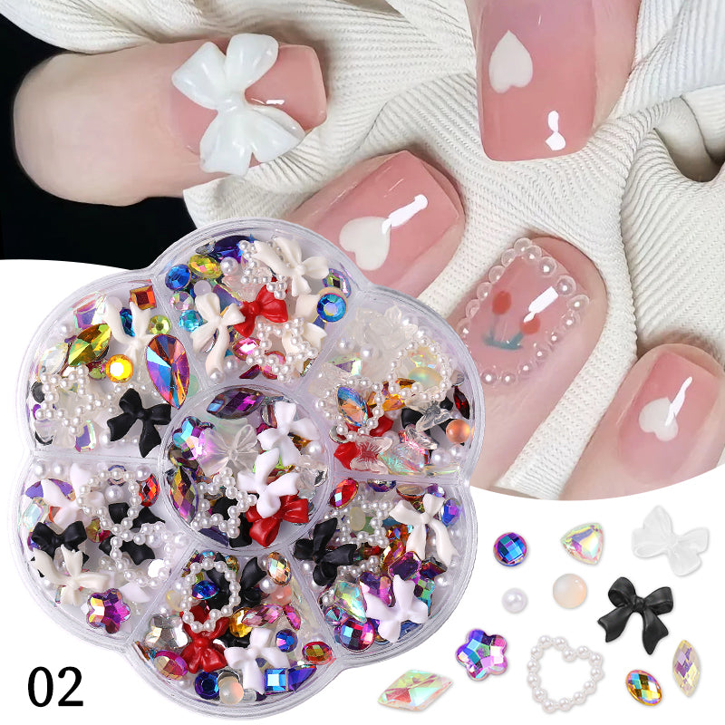 7 Grids 3D Decorations Bowknot Heart #02