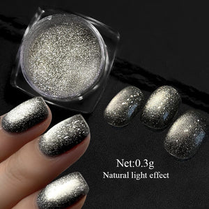 Silver Moon Cat Magnetic Nail Powder Nail Powder No Brand