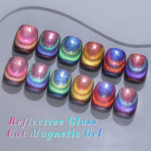 6 Colors Reflective Glass Cat Magnetic Gel Set 10ml With Stick Kits & Bundles BORN PRETTY