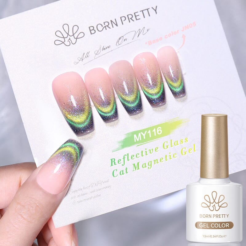 Colored Cat Magnetic Gel MY116 Reflective Glass 10ml Gel Nail Polish BORN PRETTY