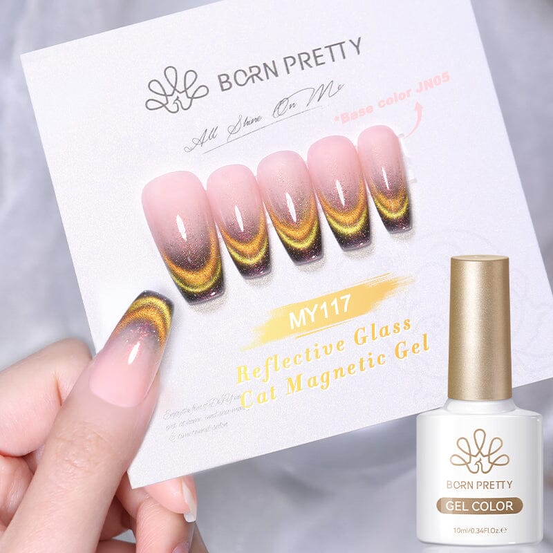Colored Cat Magnetic Gel MY117 Reflective Glass 10ml Gel Nail Polish BORN PRETTY