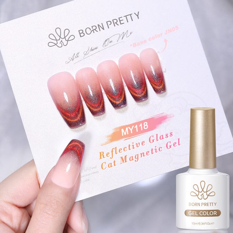 Colored Cat Magnetic Gel MY118 Reflective Glass 10ml Gel Nail Polish BORN PRETTY