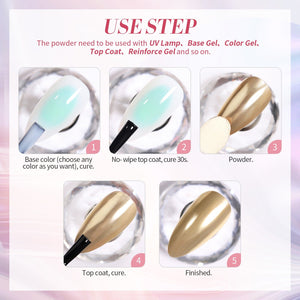 2 Boxes White Pink Pearl Nail Powder Set Nail Powder BORN PRETTY