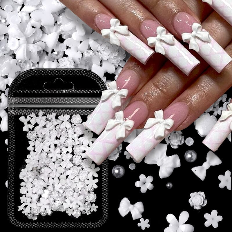 100pcs Colorful Bowknot Flowers 3D Nail Decorations Nail Art No Brand