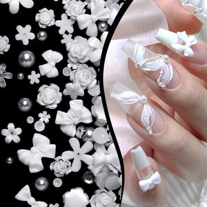 100pcs Colorful Bowknot Flowers 3D Nail Decorations Nail Art No Brand