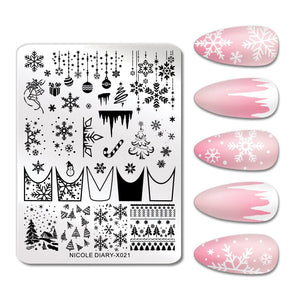 Stamping Plate X021 Christmas Nail Stamping BORN PRETTY