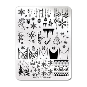 Stamping Plate X021 Christmas Nail Stamping BORN PRETTY