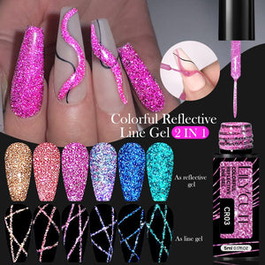 Colorful Reflective Line Gel 5ml Gel Nail Polish LILYCUTE