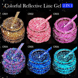 Colorful Reflective Line Gel 5ml Gel Nail Polish LILYCUTE
