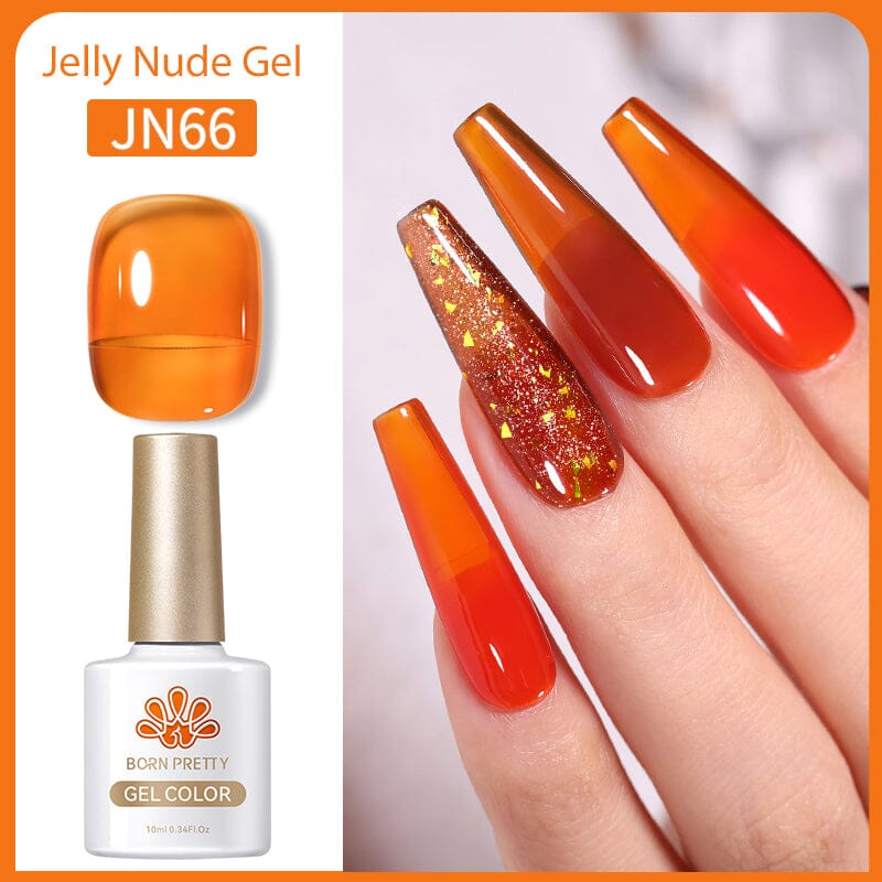 Orange Jelly Gel Polish JN66 10ml Gel Nail Polish BORN PRETTY