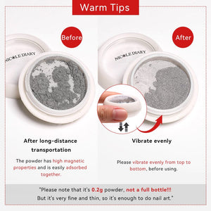 White Cat Magnetic Powder NDM007 Nail Art NICOLE DIARY