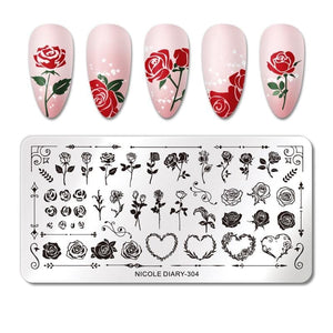 Rectangle Nail Stamping Plates Stamping Nail BORN PRETTY