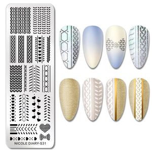 Rectangle Nail Stamping Plates Stamping Nail BORN PRETTY