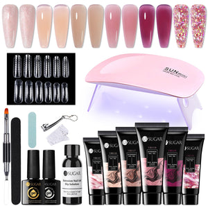 6 Colors Extension Nail Gel Starter Kit Flexible Rose 15ml Extension Nail Gel UR SUGAR