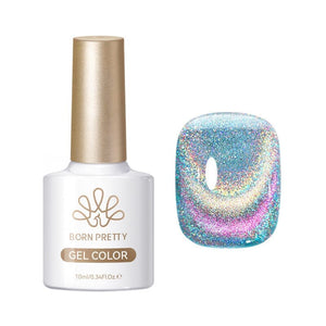 Colored Cat Magnetic Gel MY228 Colorful Laser 10ml Gel Nail Polish BORN PRETTY