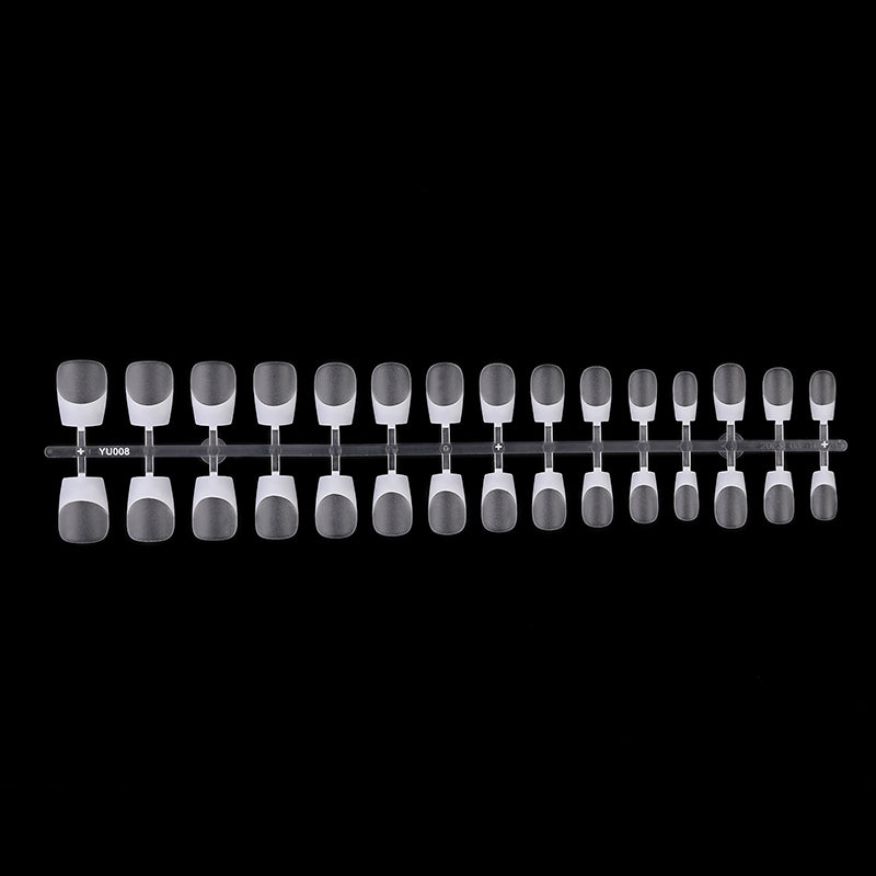 30pcs White French Short Coffin Press on Nails