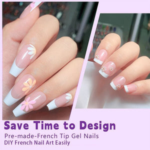 30pcs White French Short Coffin Press on Nails Nail Tips No Brand