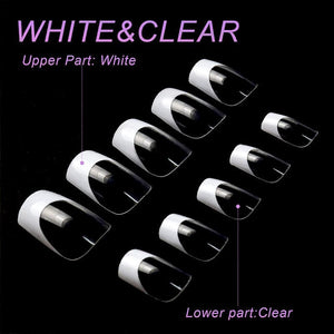 30pcs White French Square Round Press on Nails Nail Tips No Brand