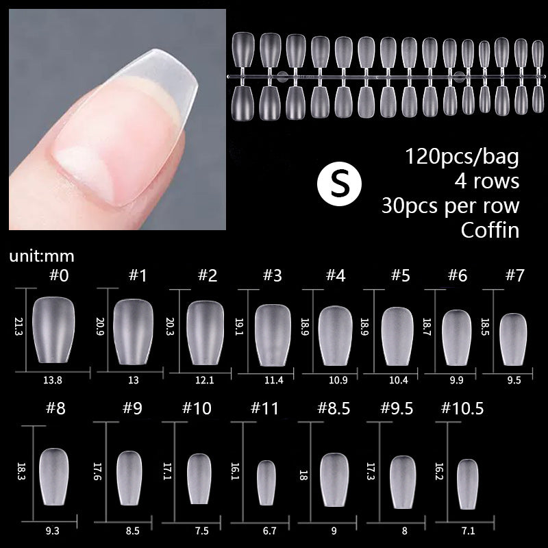 120pcs S-Coffin Matte False Nail Tips