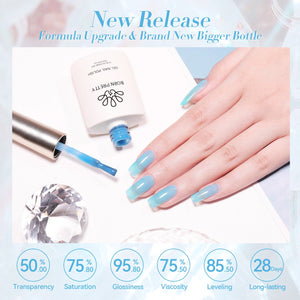 Blue Hema-Free Semi Jelly Gel Polish #11 15ml Gel Nail Polish BORN PRETTY