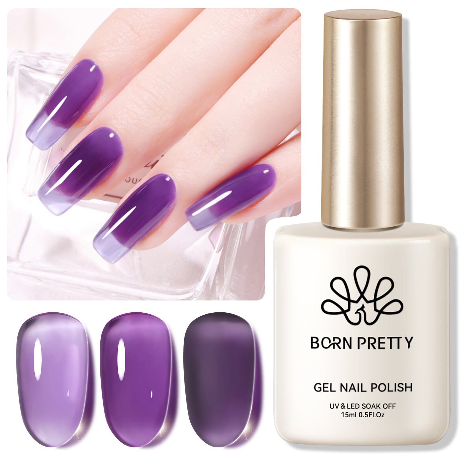 Hema-Free Ice Jelly Gel #10 15ml Gel Nail Polish BORN PRETTY