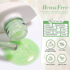 Green Hema-Free Glitter Jelly Gel Polish #01 15ml Gel Nail Polish BORN PRETTY