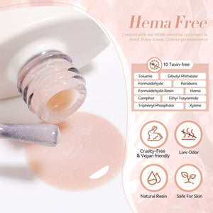 Nude Hema-Free Glitter Jelly Gel Polish #03 15ml Gel Nail Polish BORN PRETTY
