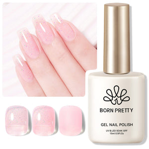 Pink Hema-Free Glitter Jelly Gel Polish #04 15ml Gel Nail Polish BORN PRETTY
