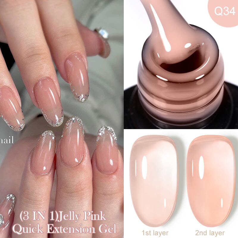 3 in 1 Jelly Pink Quick Extension Nail Gel LC-Q34 7ml Clearance LILYCUTE