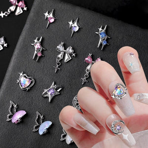 5pcs Rhinestones Metal Nail Decorations Nail Art No Brand
