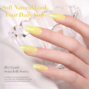 6 Colors Hey Candy Semi Jelly Gel Polish Set 7ml Gel Nail Polish BORN PRETTY