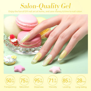 6 Colors Hey Candy Semi Jelly Gel Polish Set 7ml Gel Nail Polish BORN PRETTY