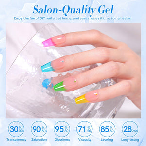 6 Colors Jelly Gel J38 Summer Soda 7ml Gel Nail Polish BORN PRETTY