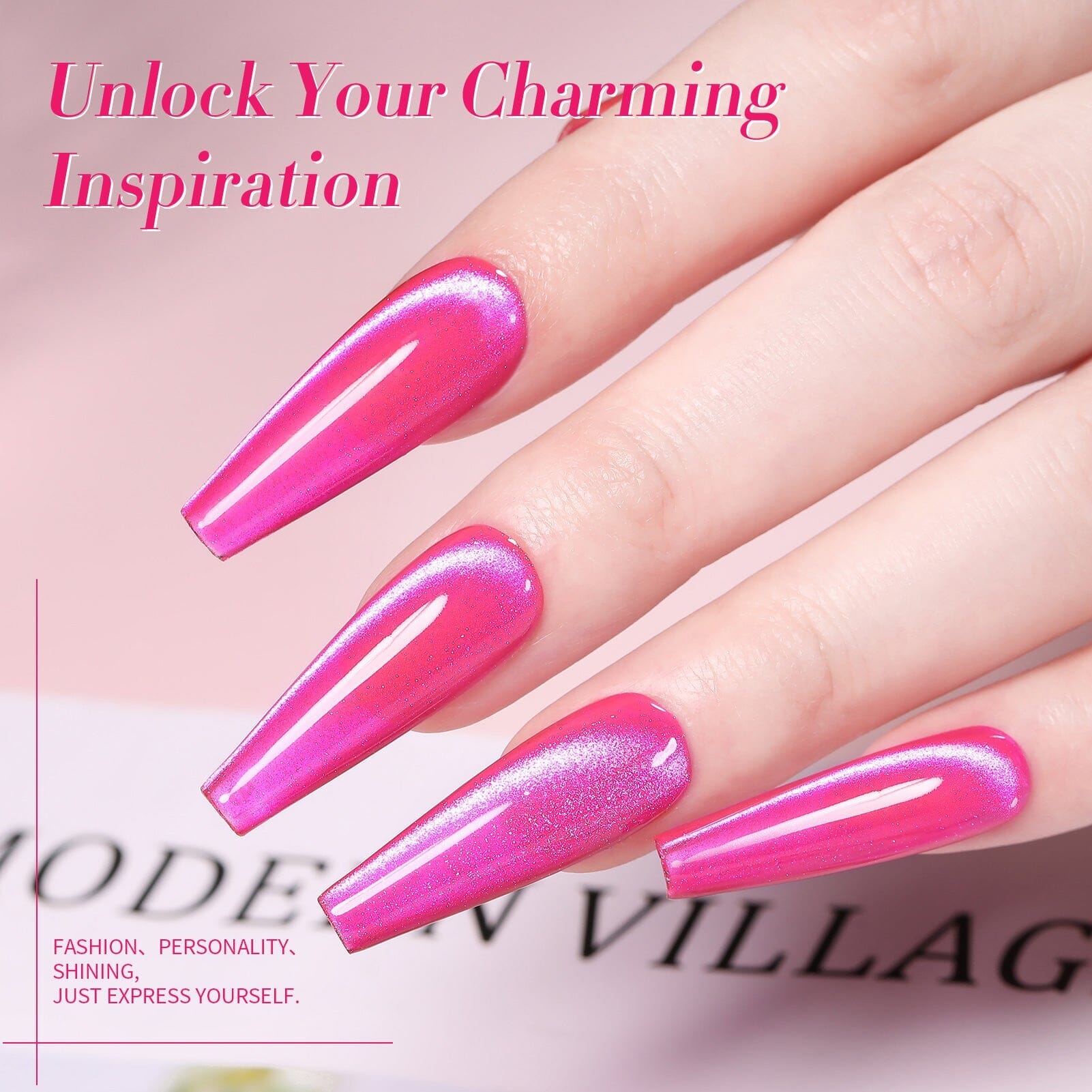 Rose Red Cat Magnetic Gel Polish 15ml Gel Nail Polish BORN PRETTY