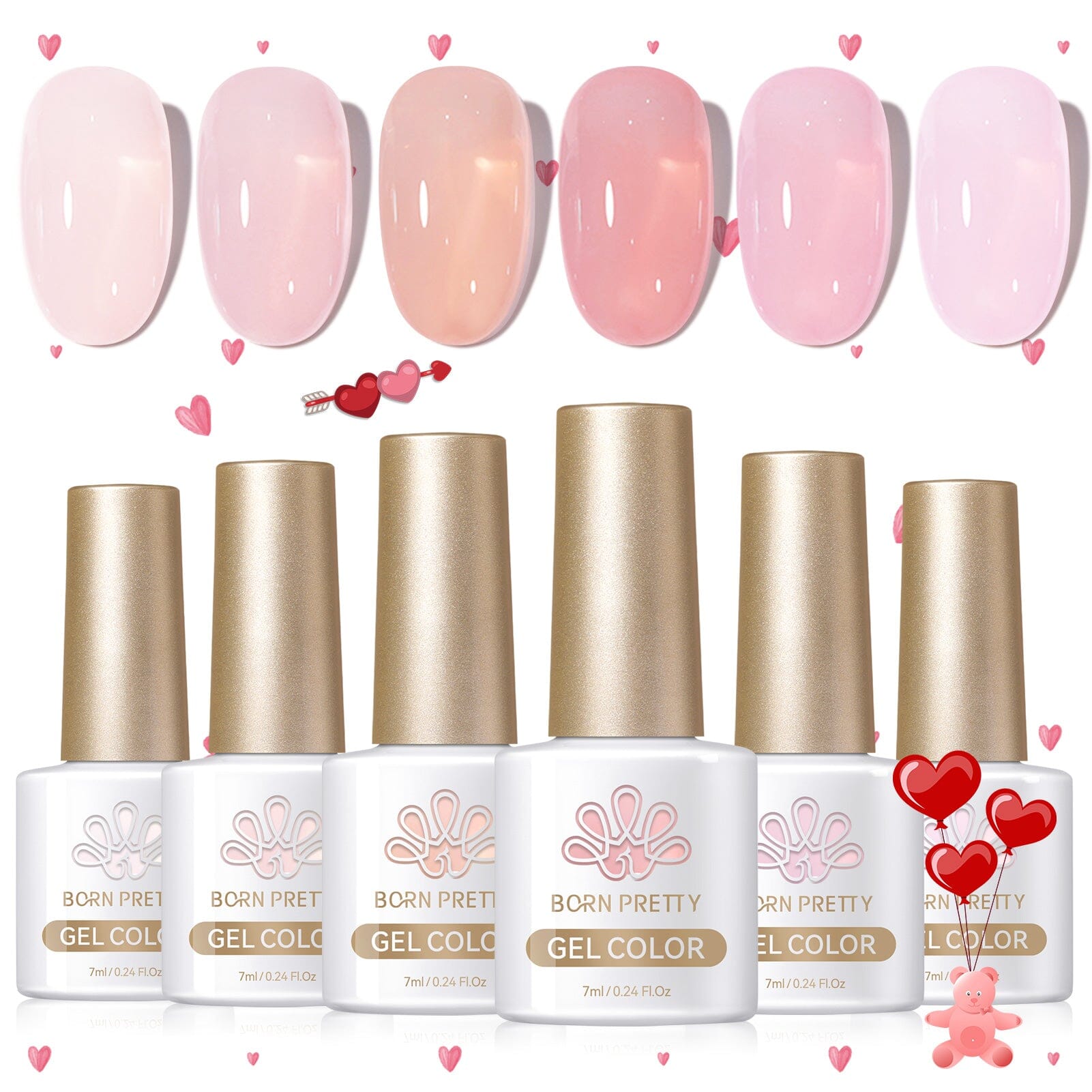 6 Colors Jelly Gel J16 Misty Rose 7ml – BORN PRETTY