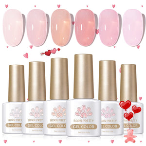6 Colors Jelly Gel J16 Misty Rose 7ml Gel Nail Polish BORN PRETTY