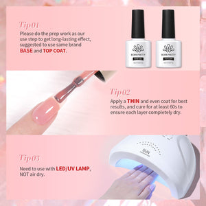 6 Colors Misty Rose Semi Jelly Gel Polish Set 7ml Gel Nail Polish BORN PRETTY